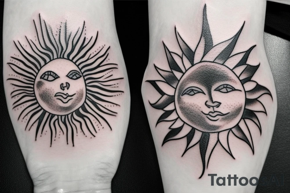 hand holding the sun tattoo idea