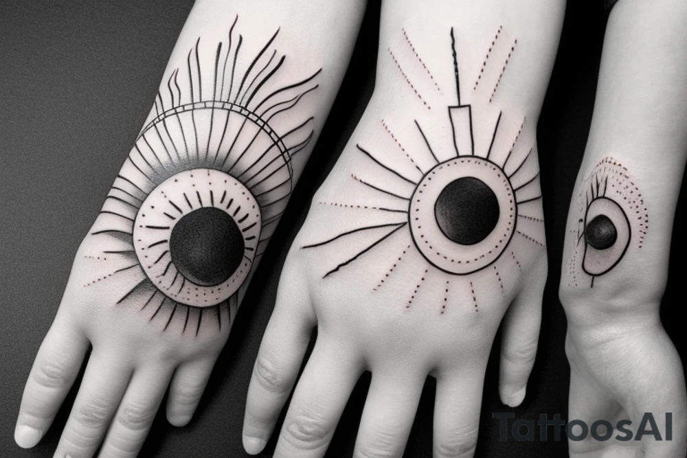 hand holding the sun tattoo idea