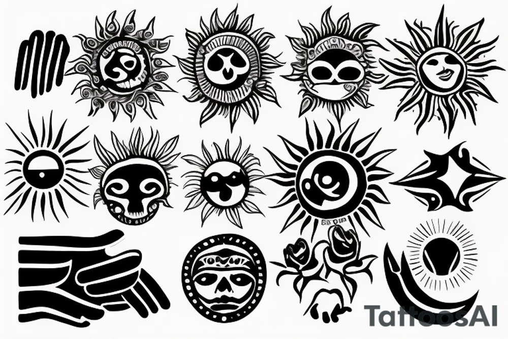 hand holding the sun tattoo idea
