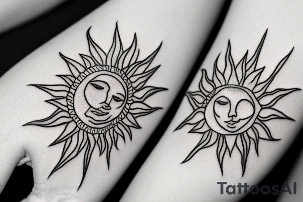 hand holding the sun tattoo idea