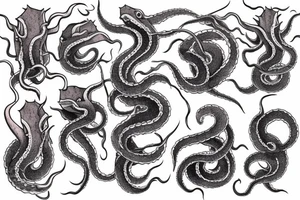 Giant Squid in ocean tattoo idea