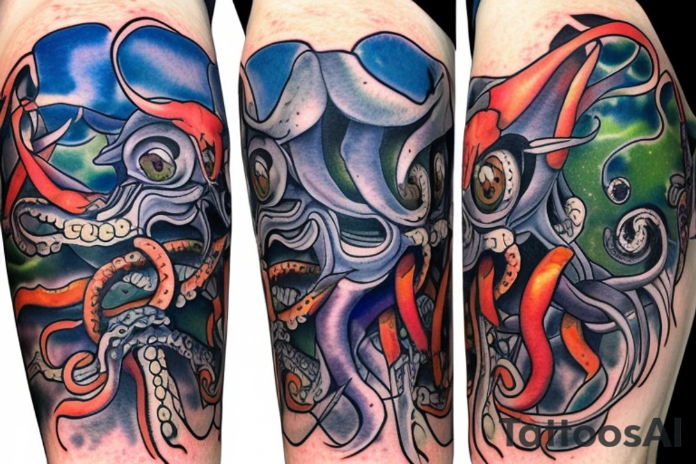 Squid Kraken Creature tattoo idea