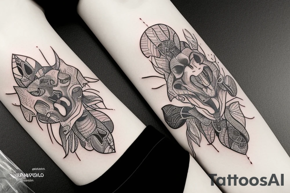 Gmeleon na gałęzi poluje tattoo idea