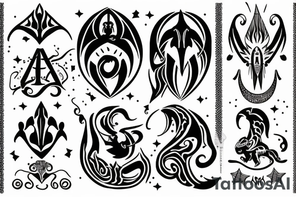 aries sagittarius simple tattoo idea
