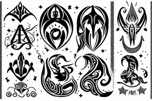 aries sagittarius simple tattoo idea