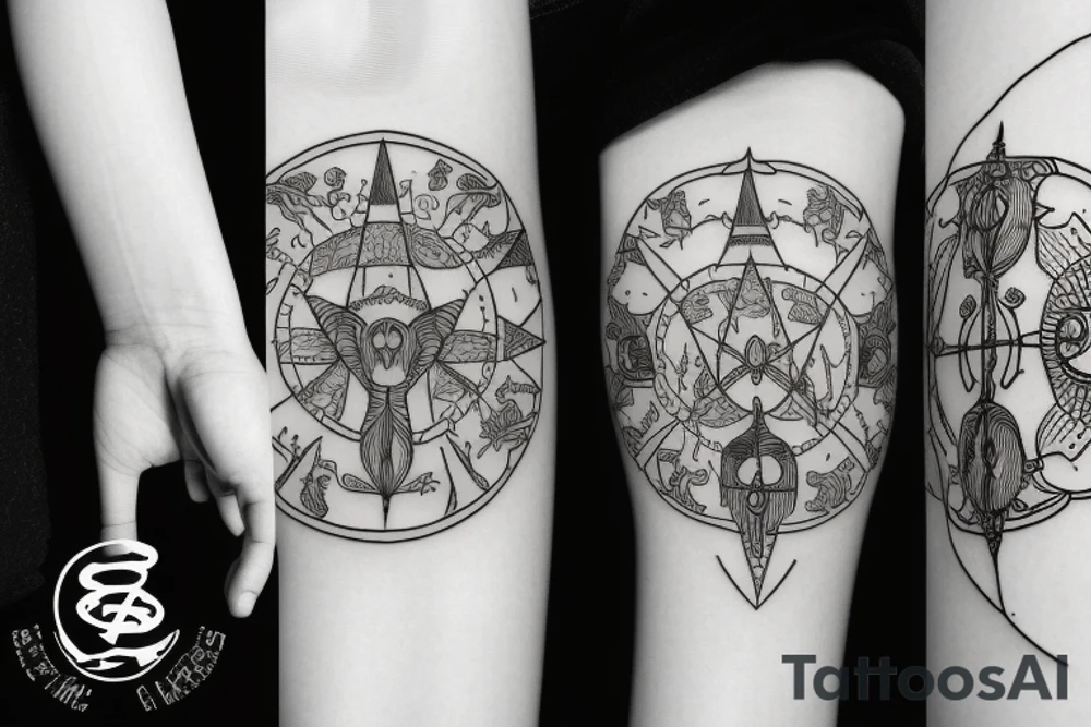 aries sagittarius simple tattoo idea