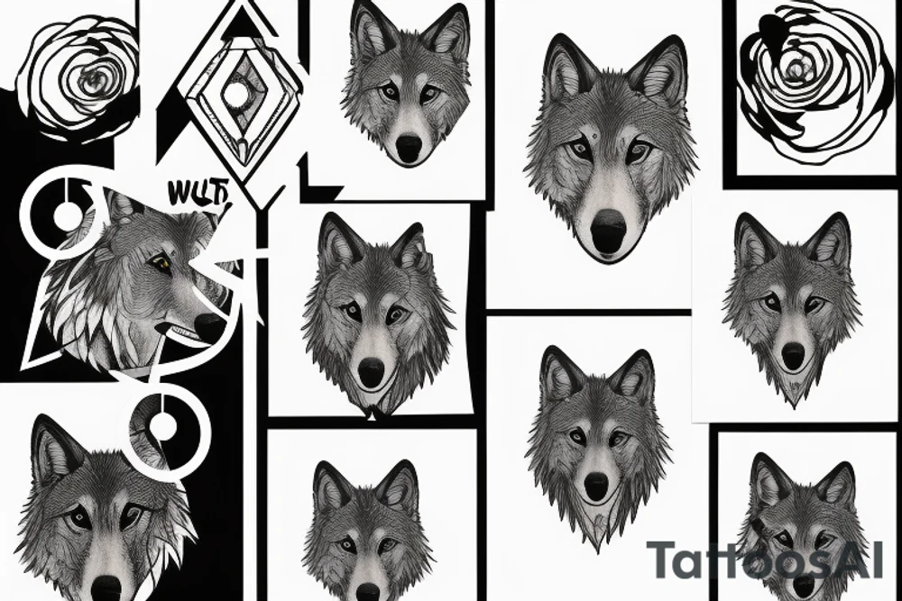 Wolf dace tattoo idea