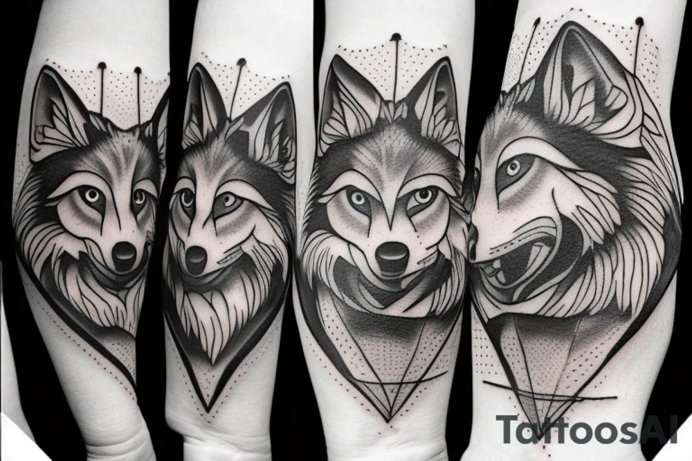 Wolf dace tattoo idea