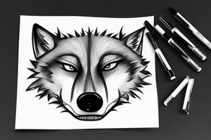 Wolf face tattoo idea