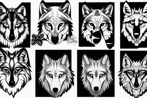 Wolf face tattoo idea