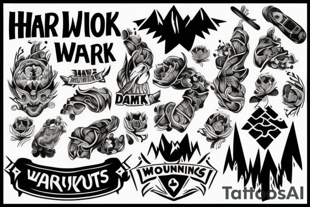 Hard work pays off mountain tattoo idea