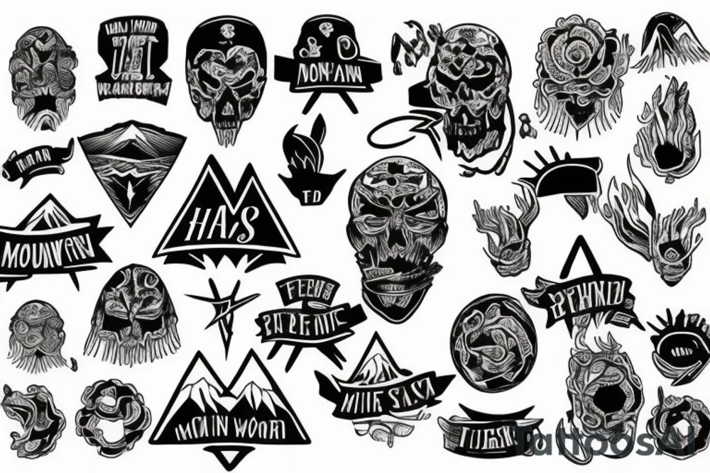 Hard work pays off mountain tattoo idea