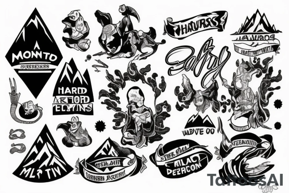 Hard work pays off mountain tattoo idea