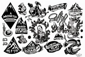 Hard work pays off mountain tattoo idea