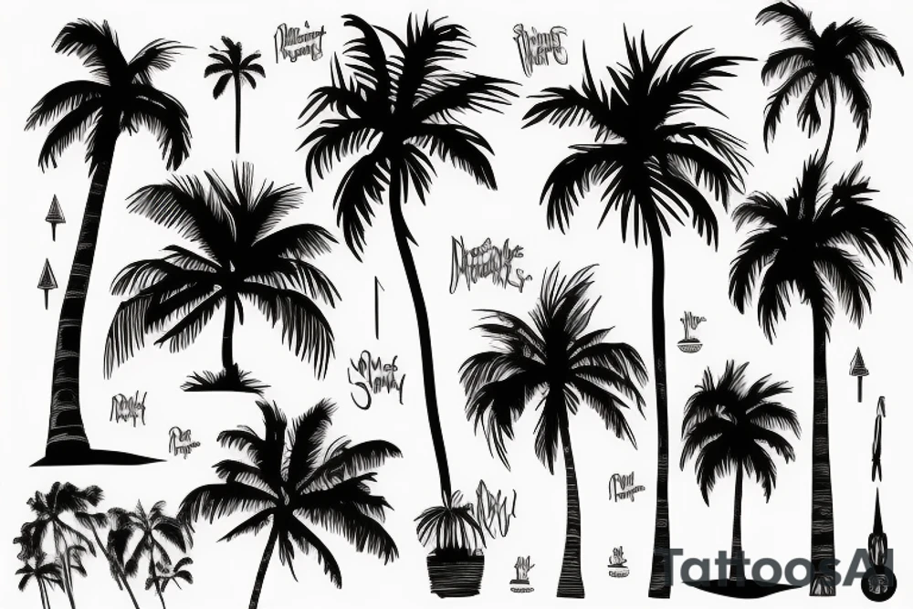 Miami palm trees tattoo idea