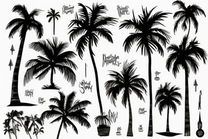 Miami palm trees tattoo idea