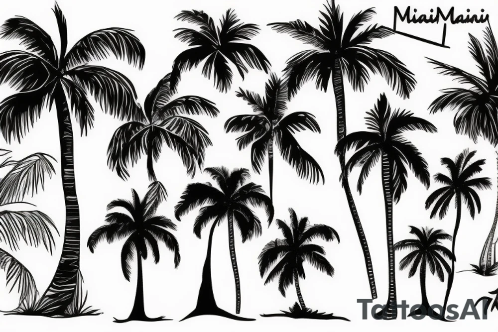 Miami palm trees tattoo idea