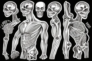Muscle bones and love tattoo idea