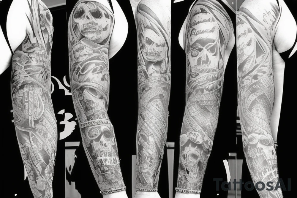 Gangster sleeve tattoo idea