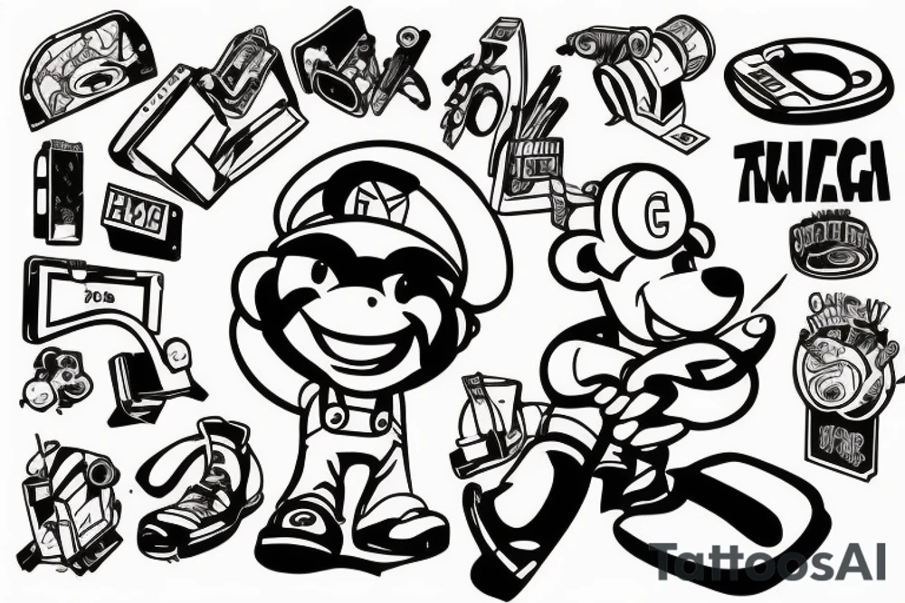 A goat who is the greatest plumber of
All time tattoo idea