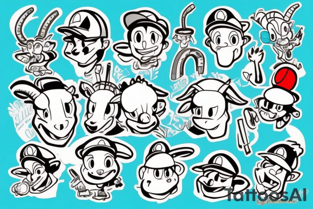 A goat who is the greatest plumber of
All time tattoo idea