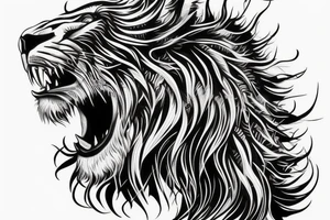roaring lion with detailed crown tattoo idea