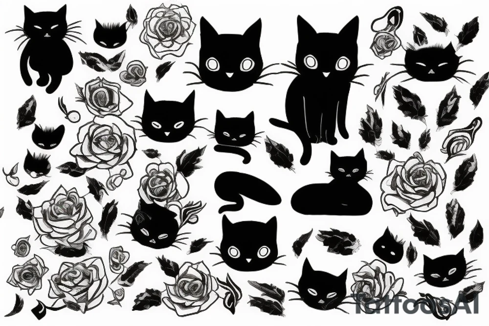 Black cat tattoo idea