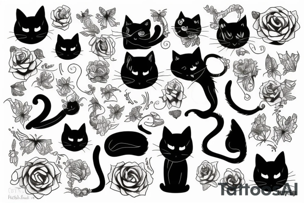 Black cat tattoo idea