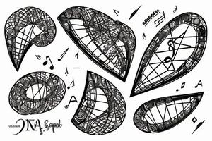 Universe, DNA, Music tattoo idea