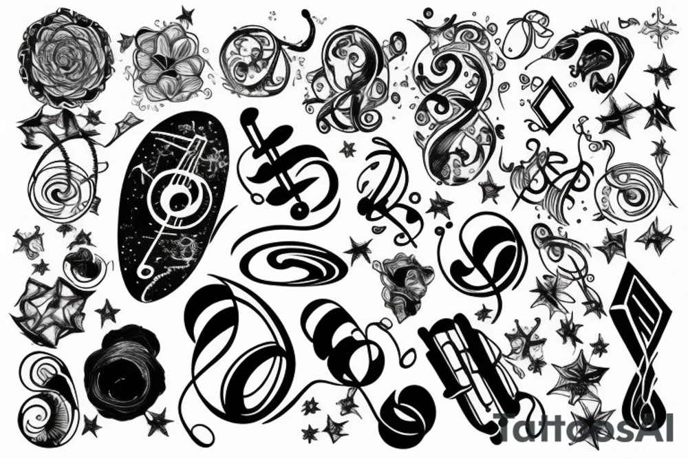 Universe, DNA, Music tattoo idea