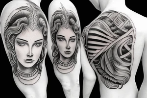 Greek God waking into water tattoo idea
