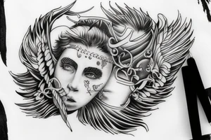 Greek God waking into water tattoo idea