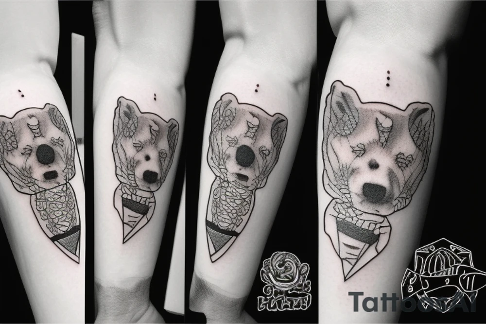 Baseball and dog paws tattoo idea