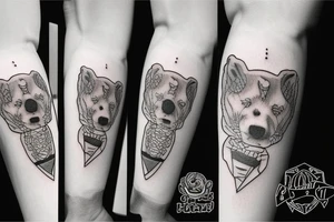 Baseball and dog paws tattoo idea