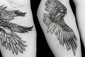 Falcon on mountain Cliff tattoo idea