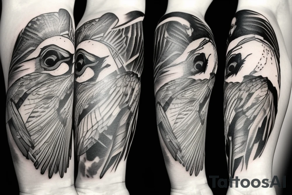Falcon on mountain Cliff tattoo idea