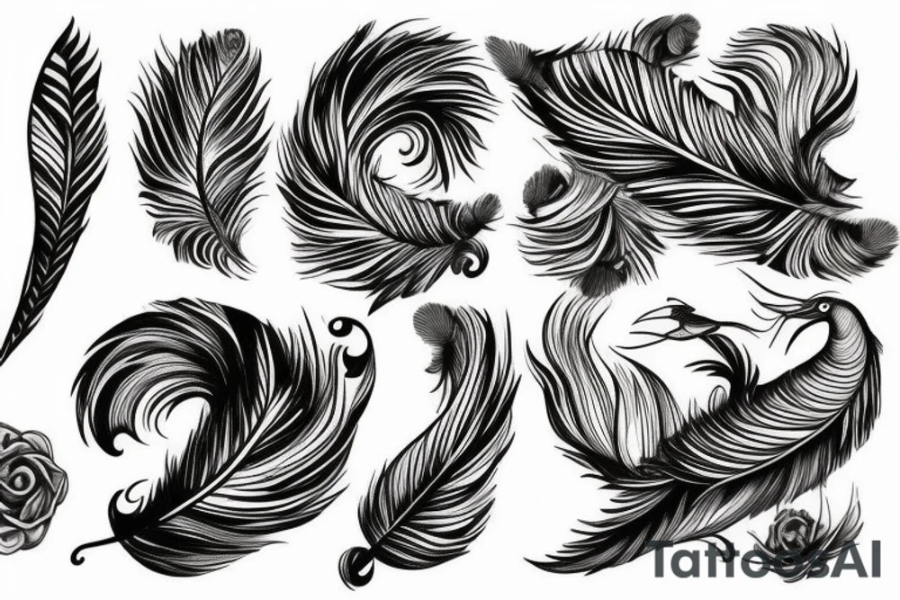 I want infinity, feather and bird in my tattoo tattoo idea