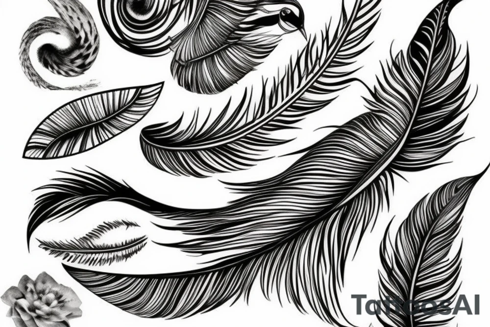 infinity, feather, bird in my tattoo tattoo idea