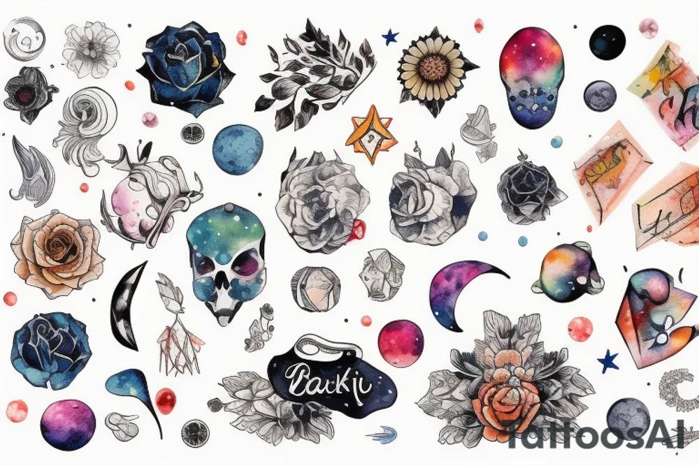 Дракон танцует на луне tattoo idea