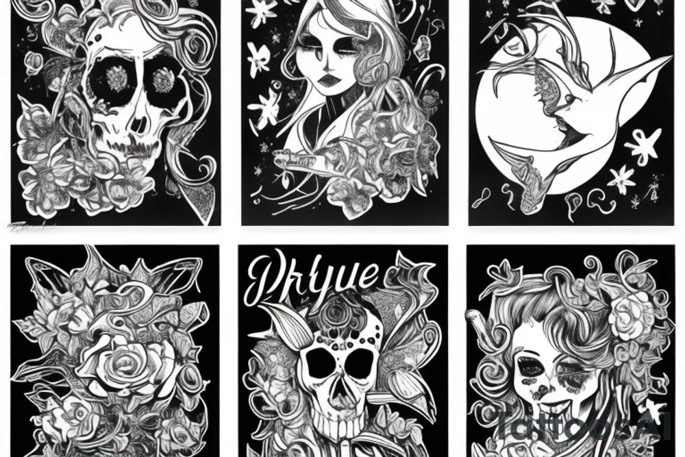 Дракон танцует на луне tattoo idea