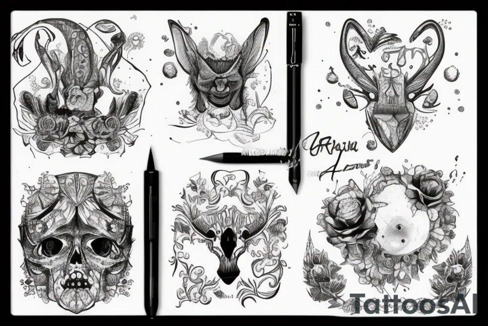 Дракон на луне tattoo idea
