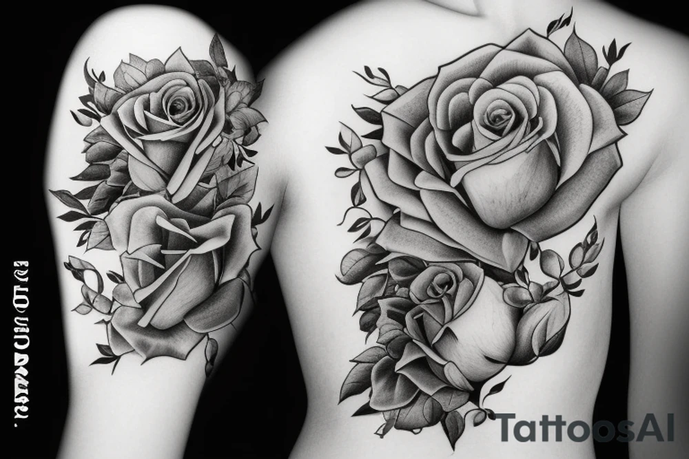 Rose and dragon tattoo idea