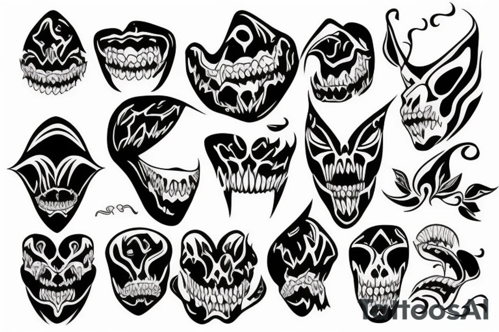Lower jaw tattoo idea