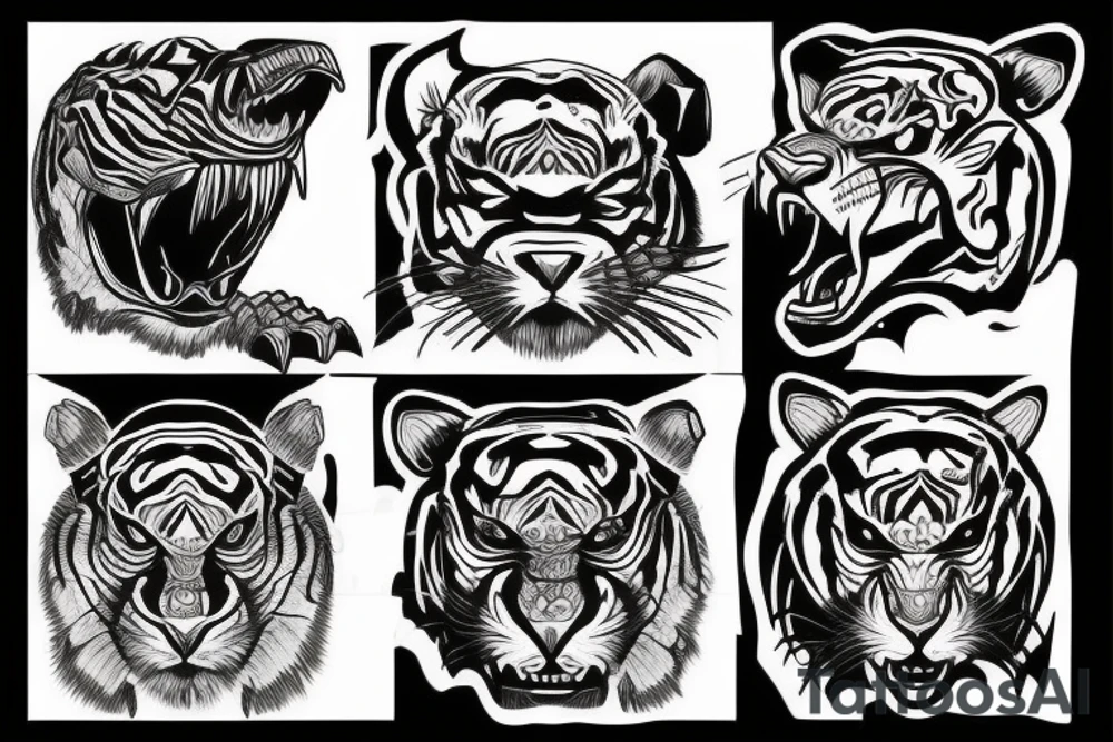 Lower tiger jaw tattoo idea