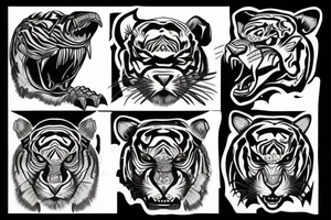 Lower tiger jaw tattoo idea