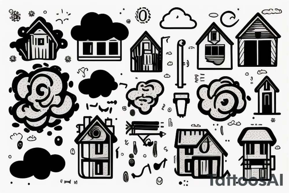 house on a cloud tattoo idea
