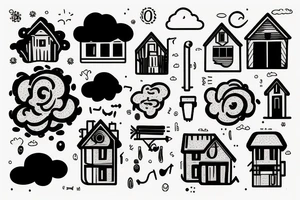house on a cloud tattoo idea