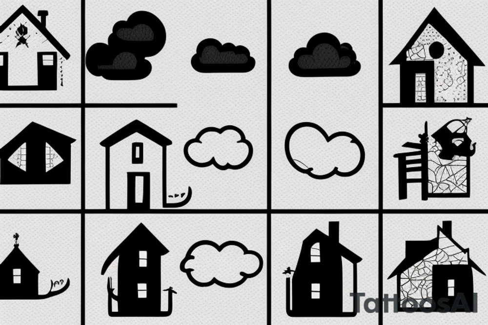 house on a cloud tattoo idea