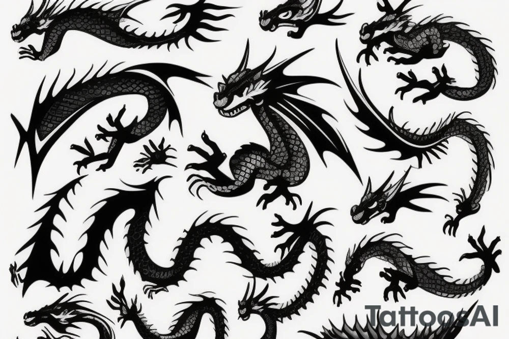 cute dragon tattoo idea