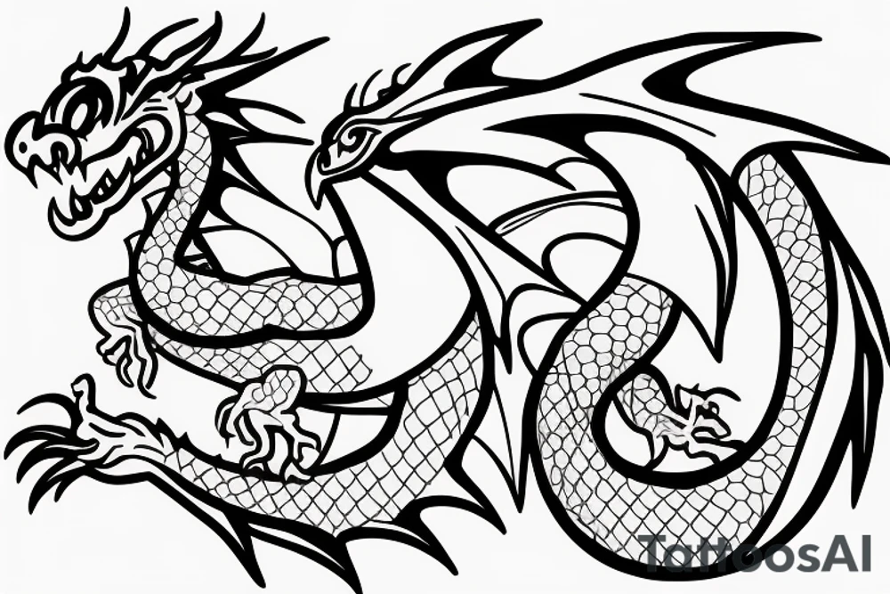 cute dragon tattoo idea
